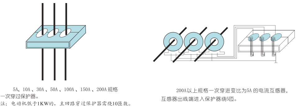 BR-MP4电机保护器一次接线