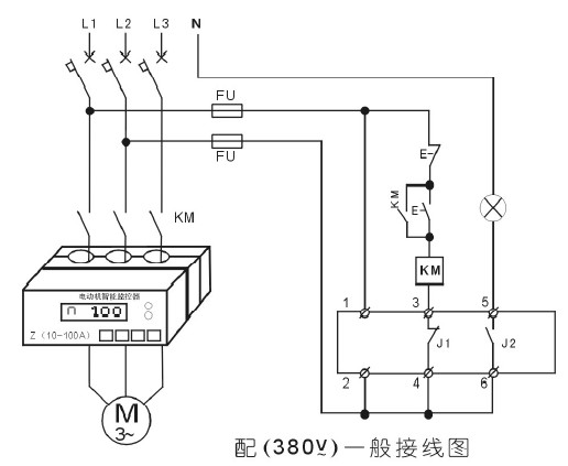 電動機智能監控器380v一般接線圖